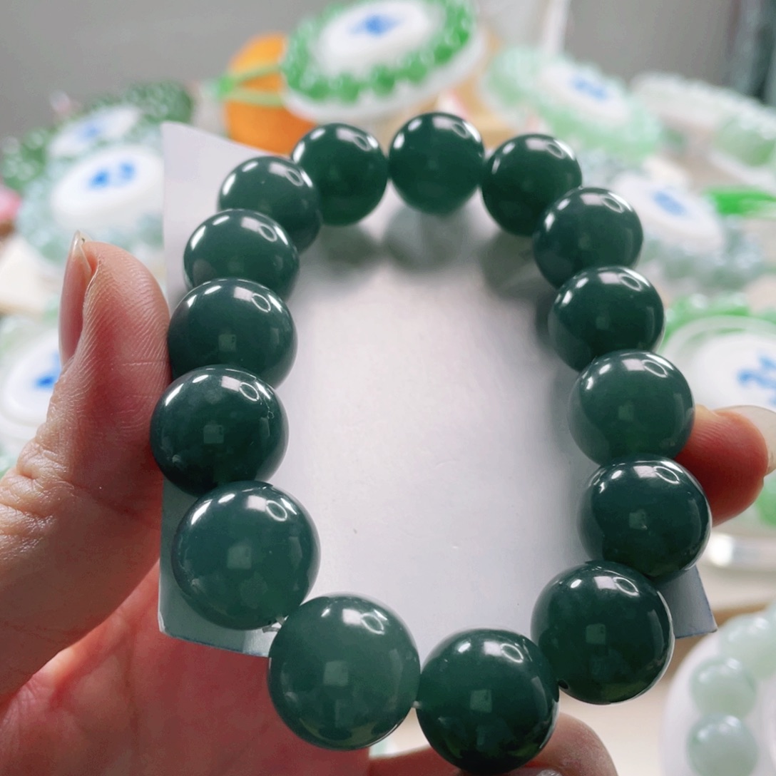 翡翠未镶嵌手链手串15