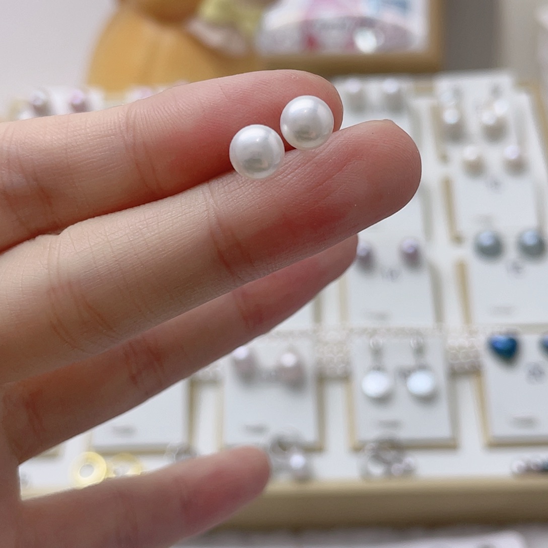 ****」银S925镶嵌淡水珍珠耳饰