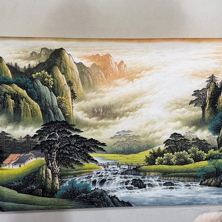 国画国画作品山水任海鲜画