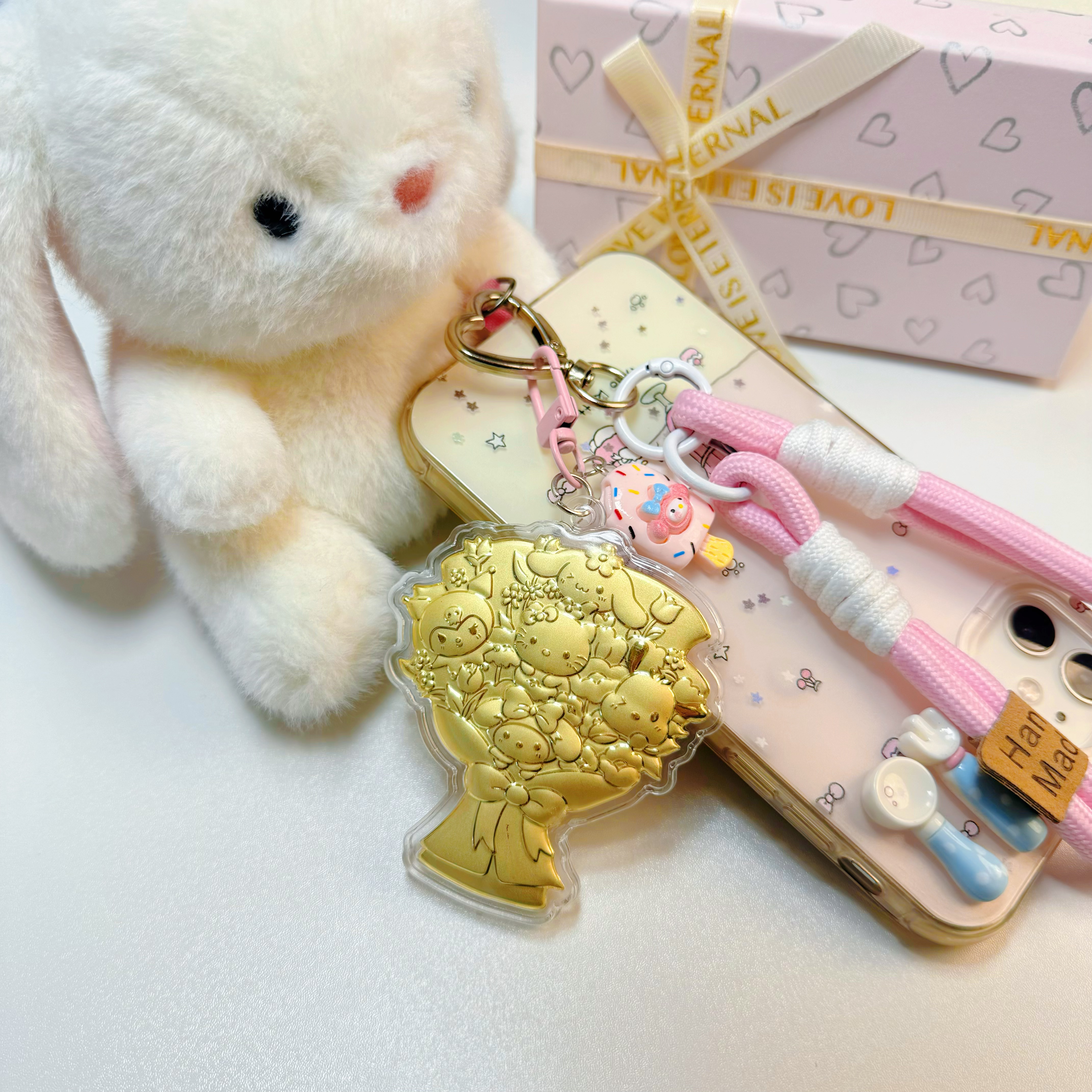 含金工艺品水贝爆款卡通三丽鸥花束手机包包钥匙扣送女友送闺蜜