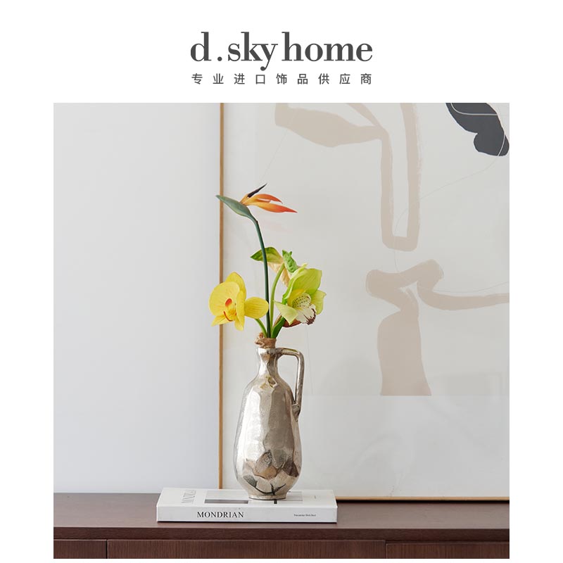 迪斯凯印度进口欧式小口复古圆柱形花器#50984