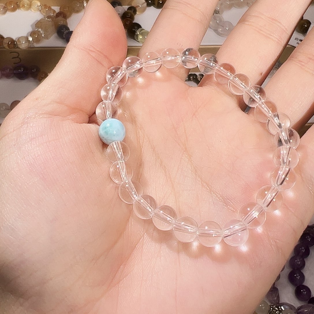 手串未镶嵌水晶海纹 白水