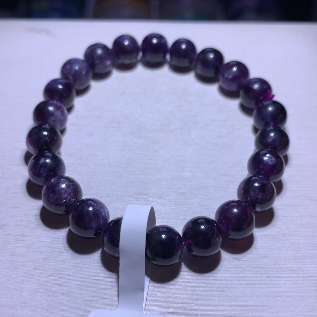 手串银S925镶嵌水晶葡萄紫祖母8.4m