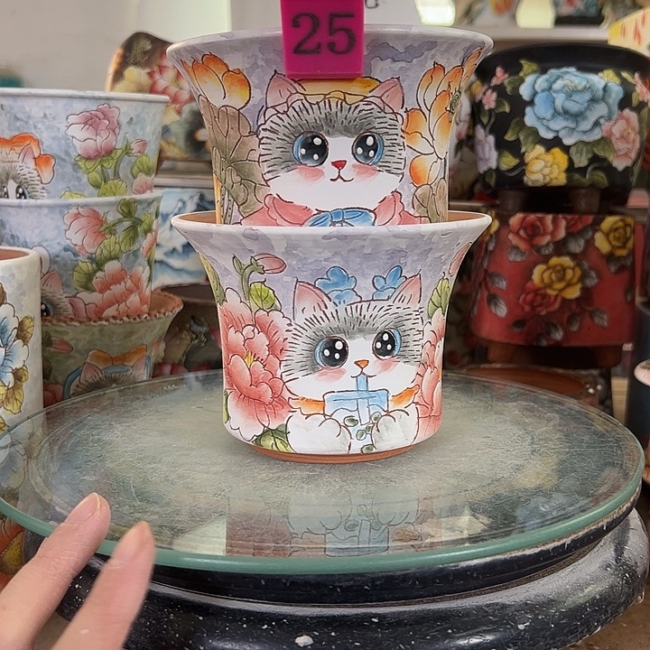 满38包邮 景德镇幸运花盆