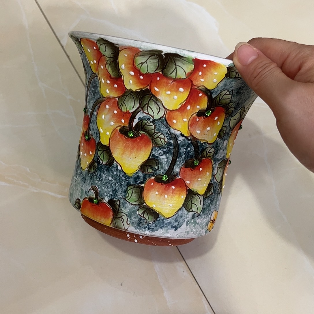 景德镇炫彩手绘景德镇陶瓷花盆