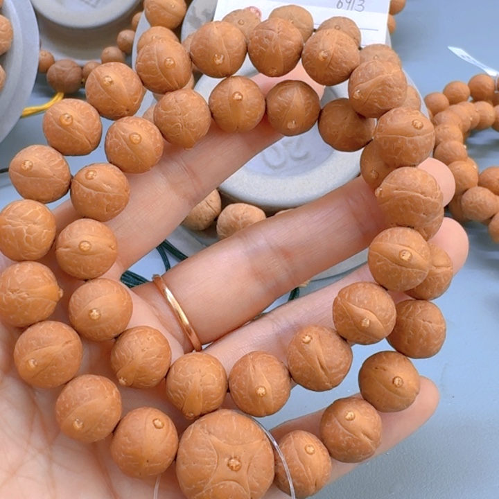 凤眼菩提把件11.5mm手持圆桩36颗85@WF115244