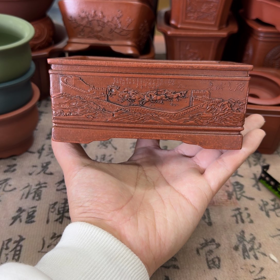 紫砂花盆宜兴紫砂正品13.5x9.5x4.5