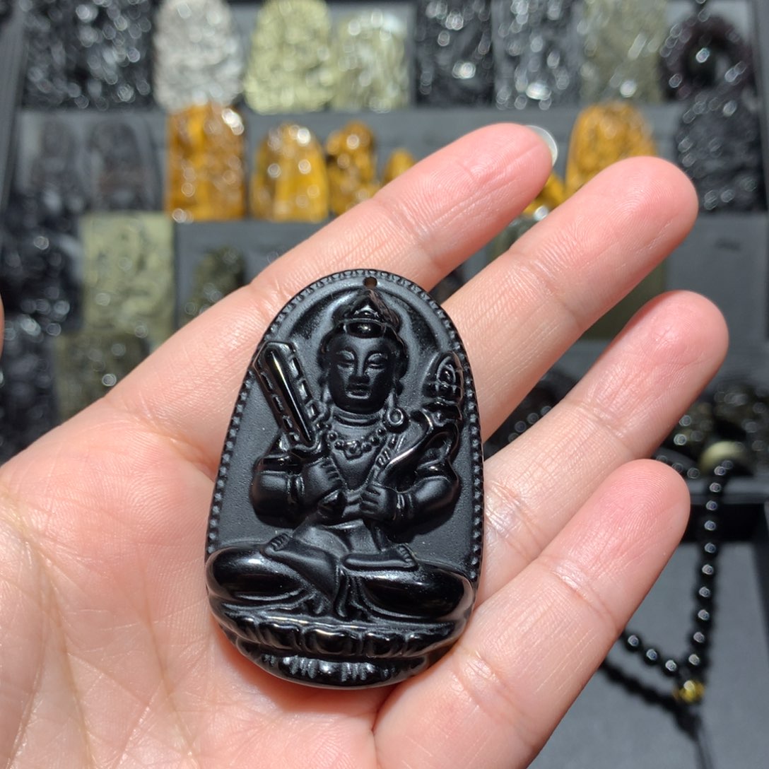 黑曜岩吊坠(赠链)未镶嵌潮**琪