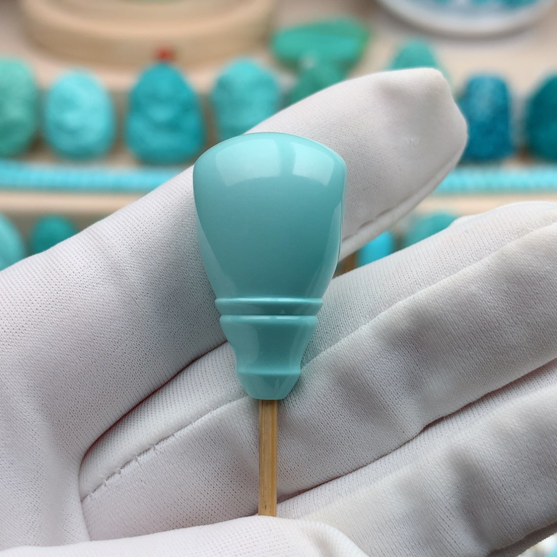 绿松石珠宝奇石未镶嵌15.5mm