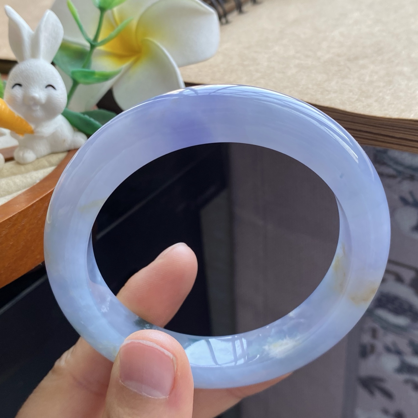 03.01批紫色飘花镯1319号57.9-12.3-9.9莫奈花园！天然翡翠手镯