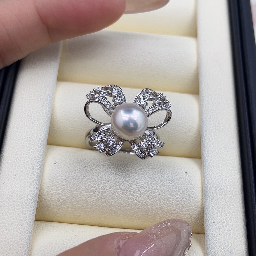 海水珍珠戒指银S925镶嵌