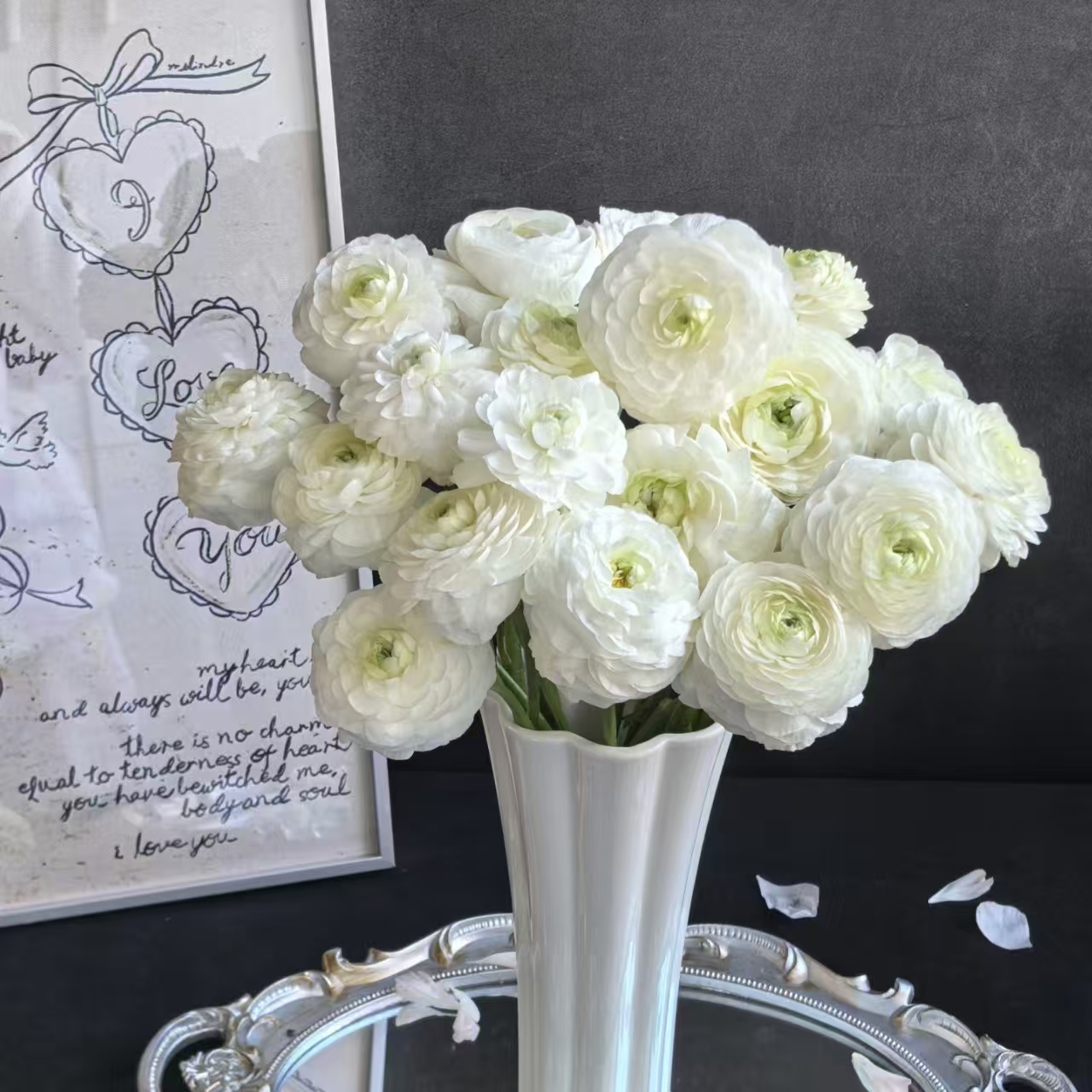 10枝白色洋牡丹（带包装醒花）  (两单发顺丰或京东快递)