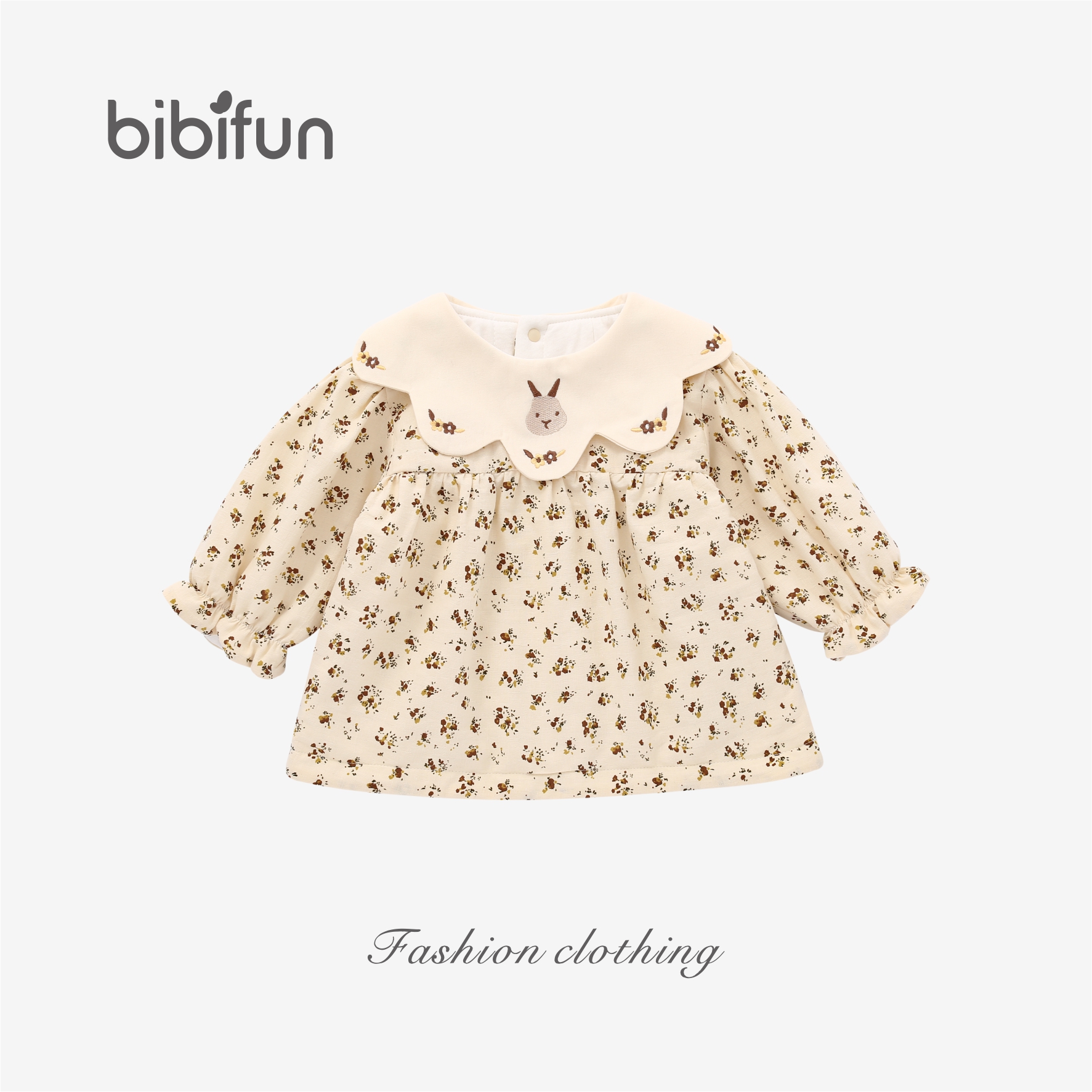 婴悦家旗下品牌BBF春秋款女宝宝洋气茶小兔单上衣（400克） 97122