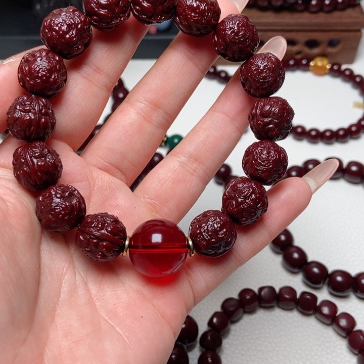 核桃手串/手链为***灯猴头玉华串