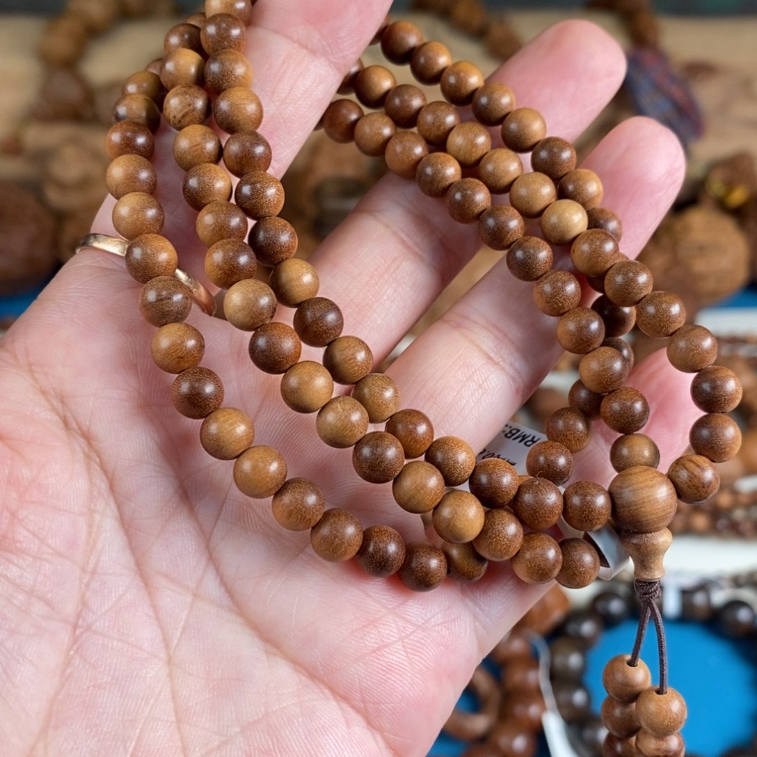 檀香木手串/手链老山檀香横纹黑肉0.6*108颗高货