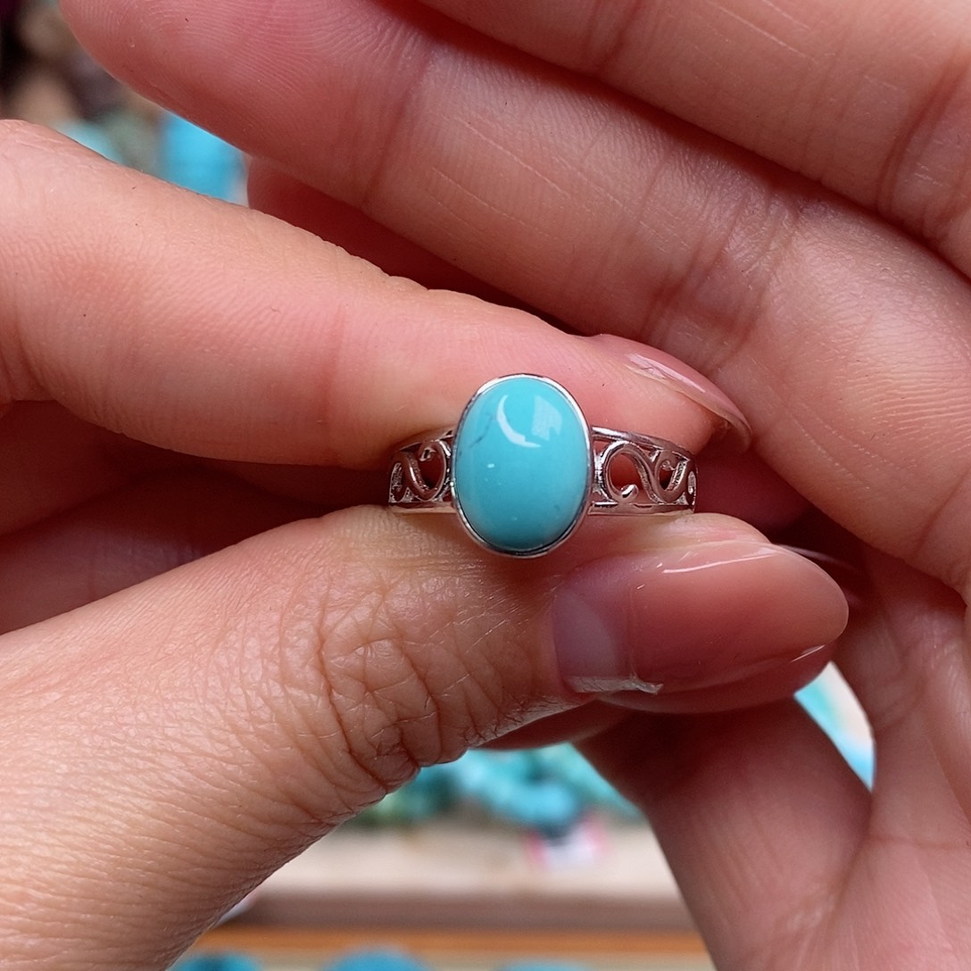 绿松石珠宝奇石银S925镶嵌