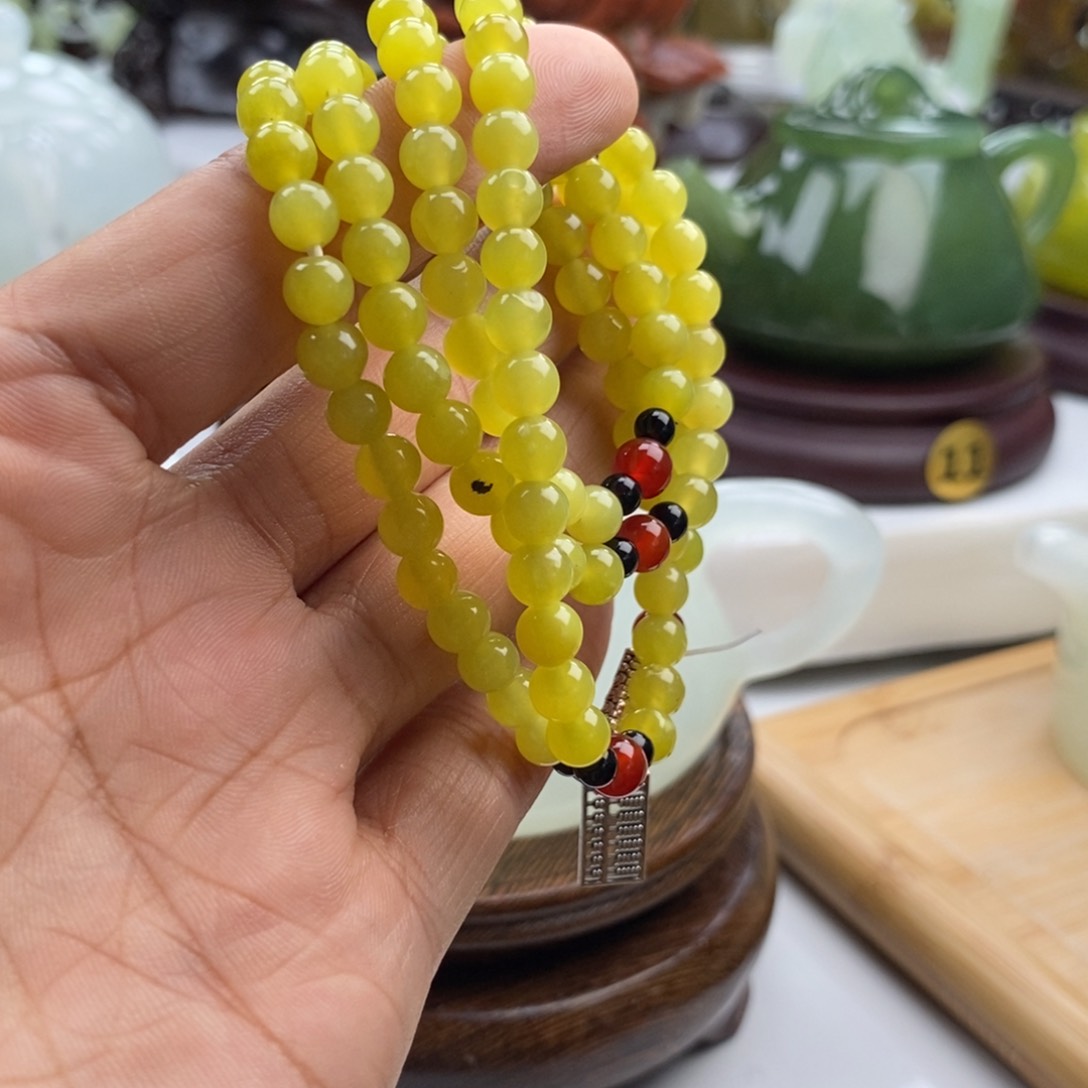 岫玉未镶嵌四大名玉手串108颗