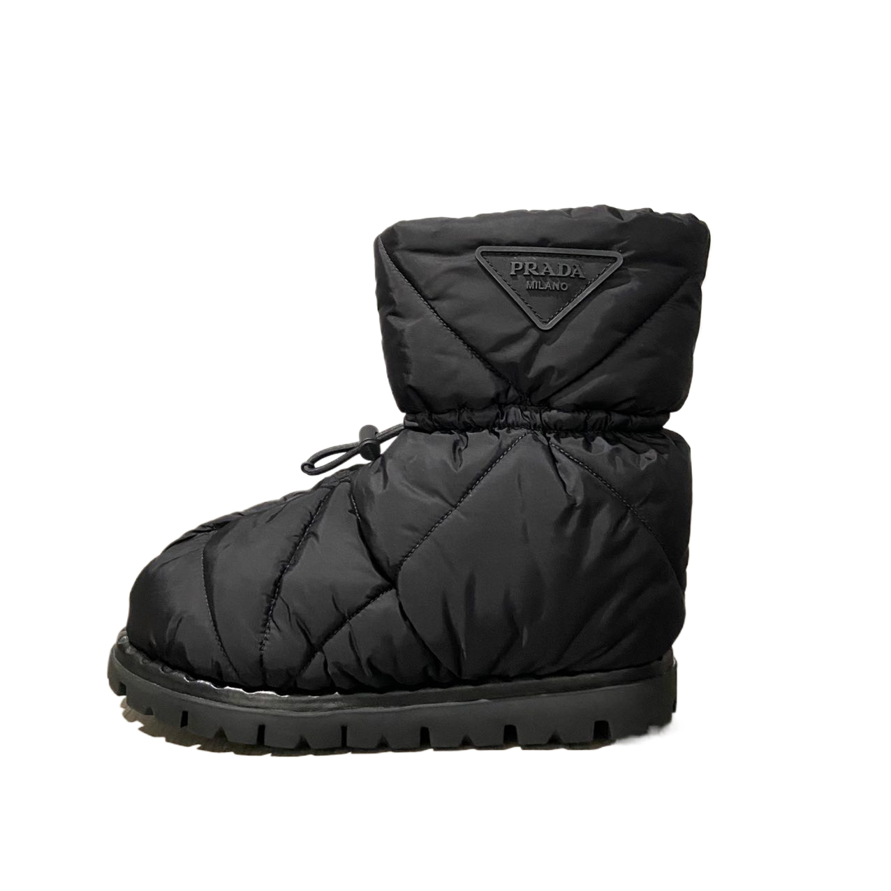 全新未使用 Prada/普拉达 35码 黑色面包雪地靴  re9364