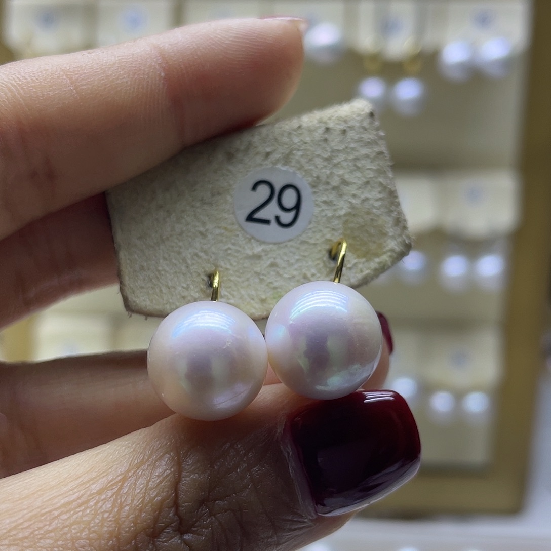 淡水珍珠耳饰银S925镶嵌