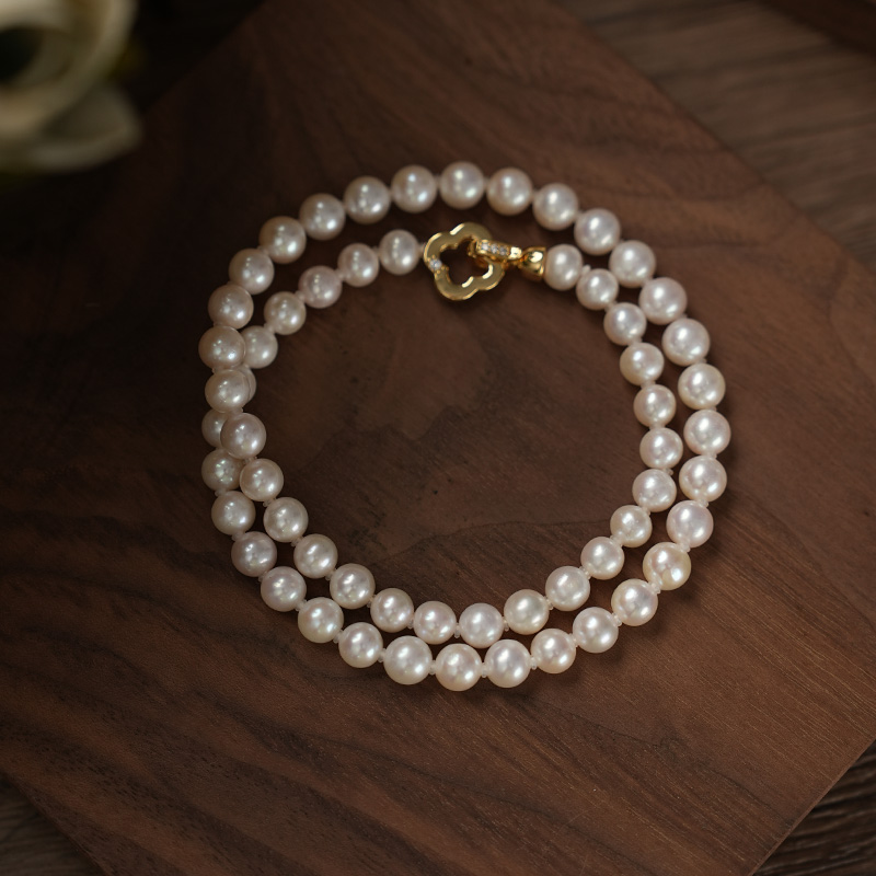 DARA/戴拉【明星会】淡水珍珠6-7mm白珠近正圆强光项链