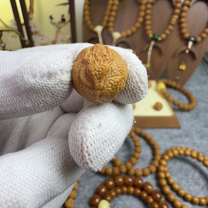 把件猴头核桃猴头雕刻单珠