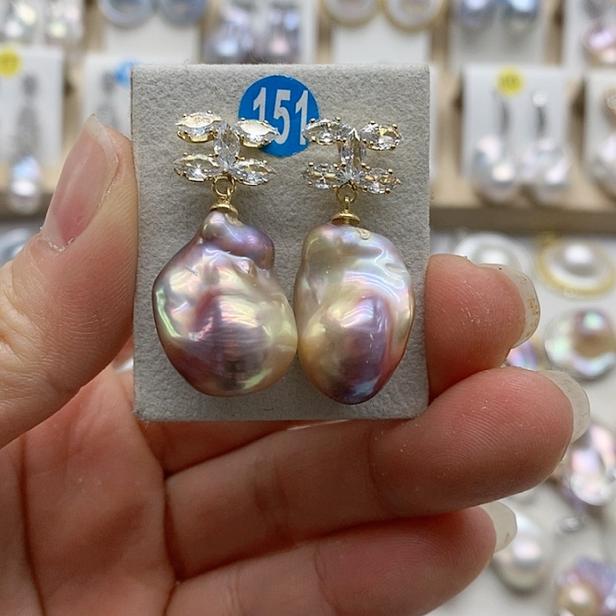 【闪购商品】淡水珍珠耳饰银S925镶嵌