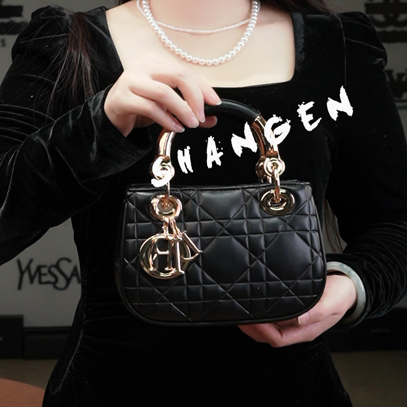 【尚恩CC】GQ-2544-黑色-轻奢时尚女士新款手提斜挎戴妃包