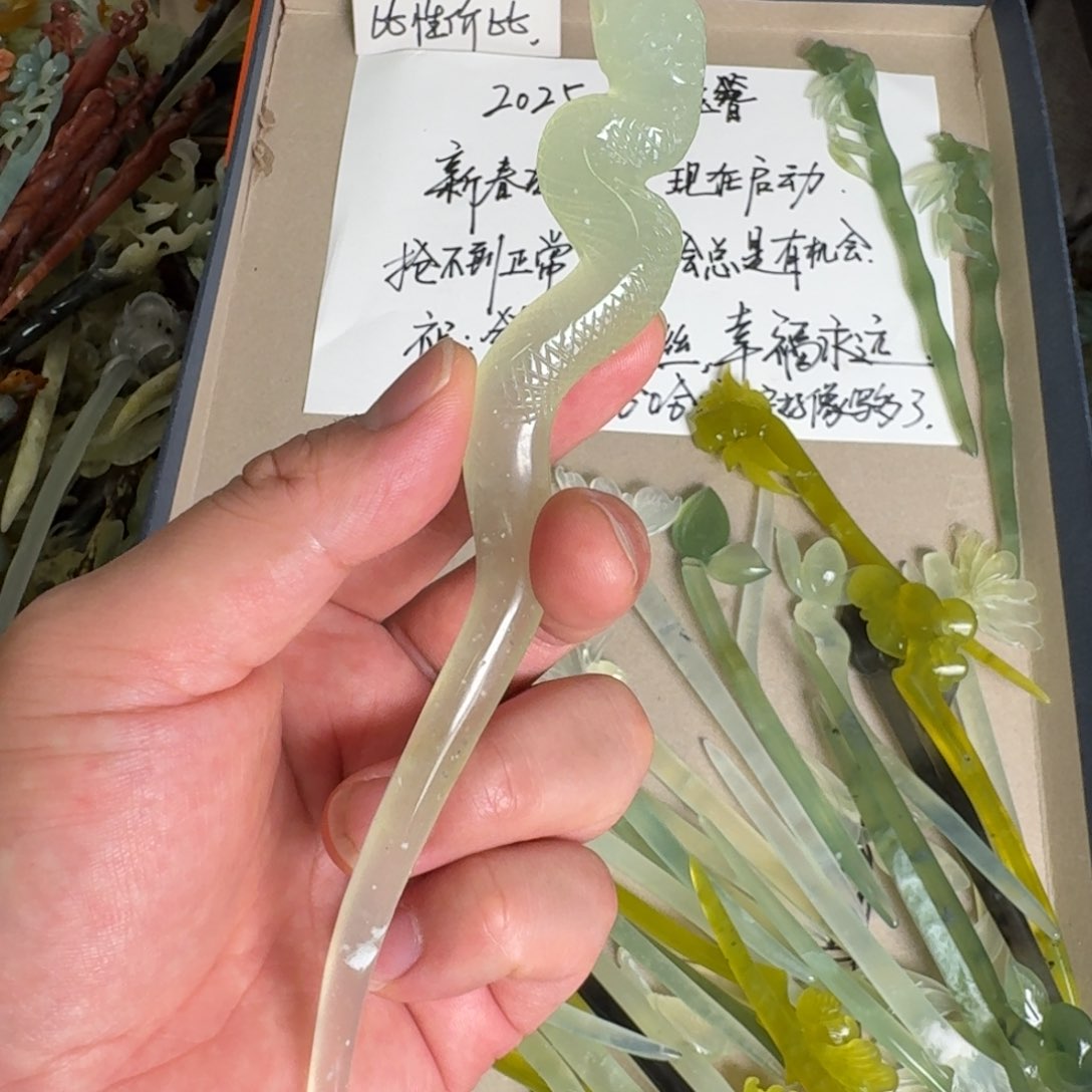 岫玉发簪未镶嵌明君玉簪贼拉好看