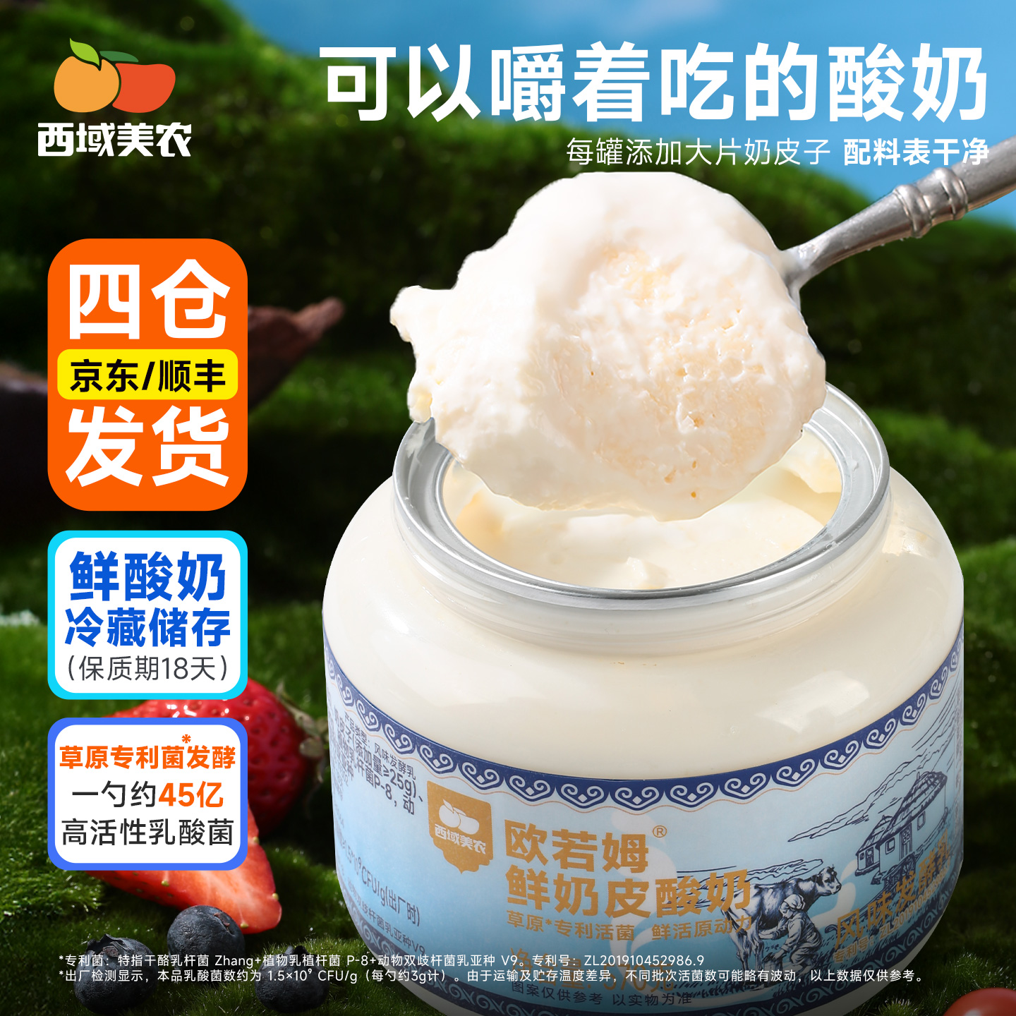 西域美农内蒙古欧若姆鲜奶皮酸奶1kg/570g非干噎益生菌奶皮子酸奶