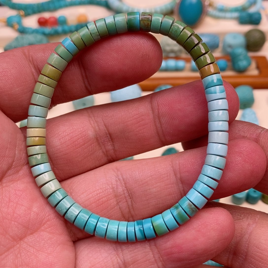 绿松石珠宝奇石未镶嵌6mm