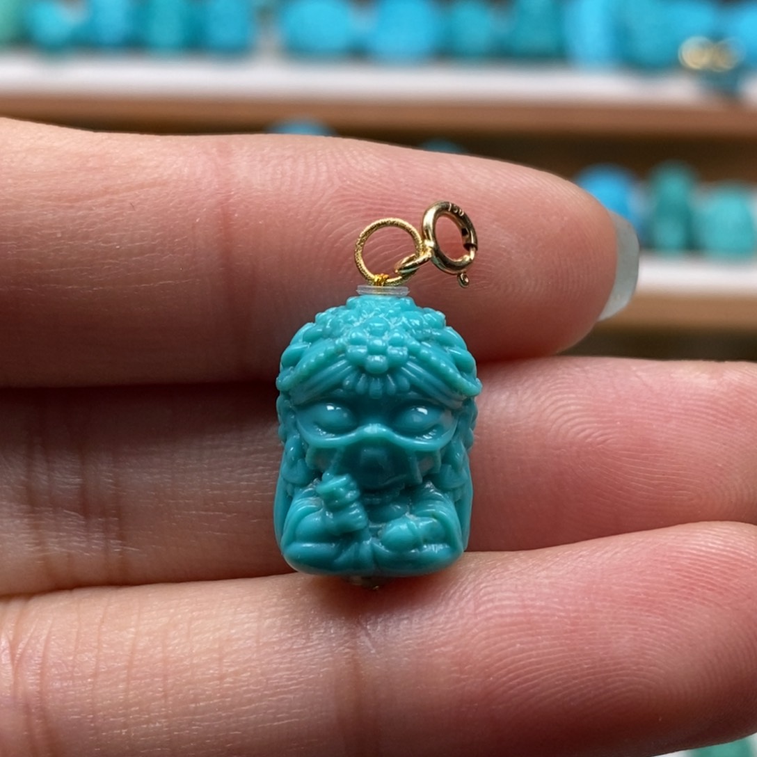 绿松石颈饰18K金镶嵌