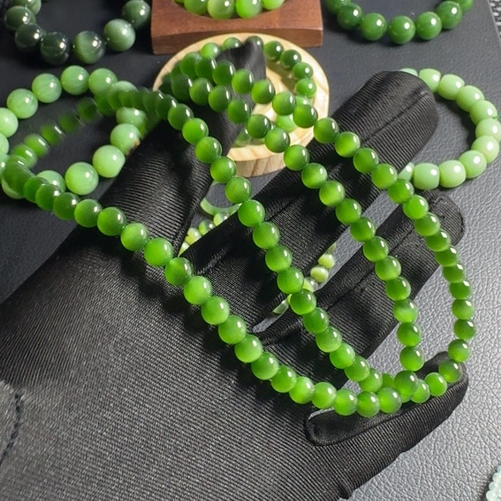 和田玉（碧玉）颈饰合金钮****儿