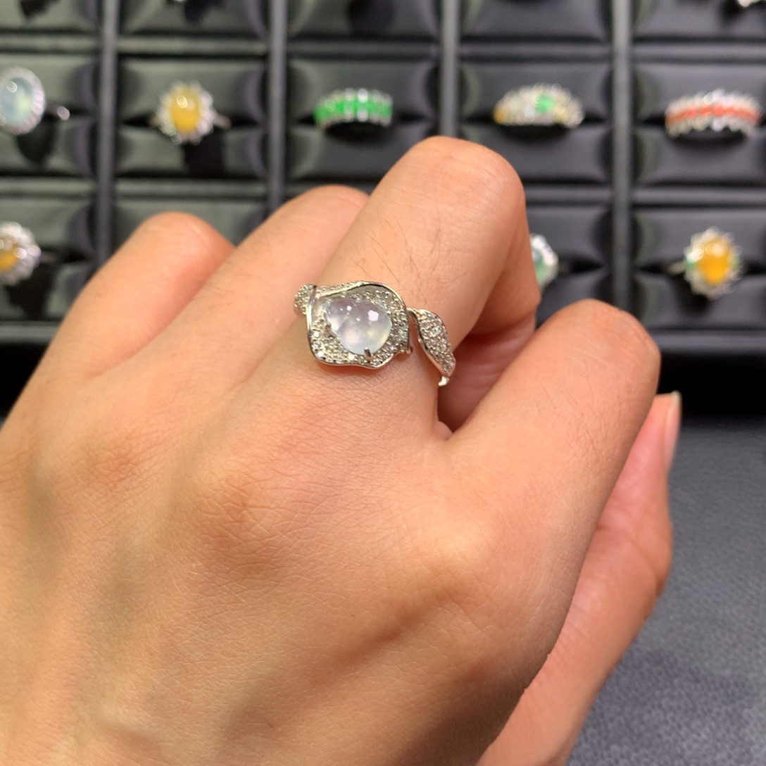 翡翠银S925镶嵌戒指