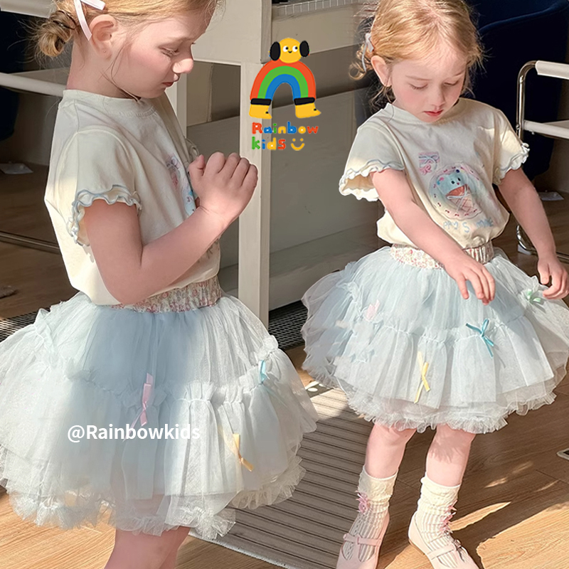 【彩虹家】2025夏款韩系卡通小熊T百搭套装-88202