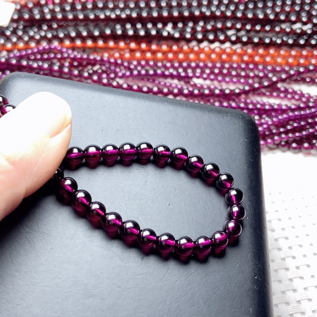 石榴石手链未镶嵌草***林5.5紫牙乌毕业级10a