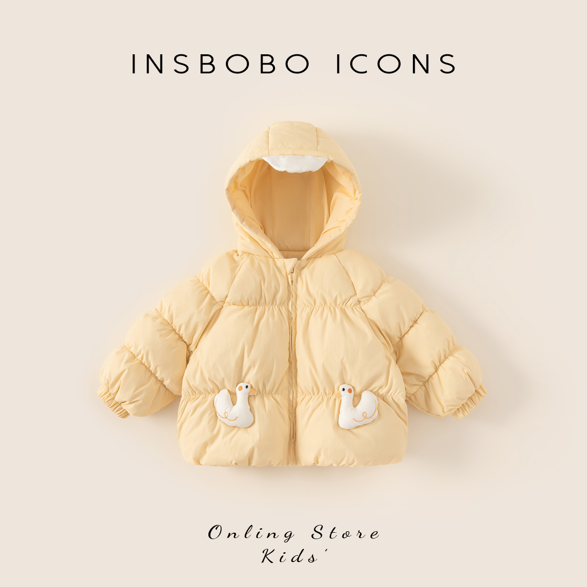 DY25021【冬】【三防】儿童羽绒服（连帽收袖口可爱动物装饰羽绒服）