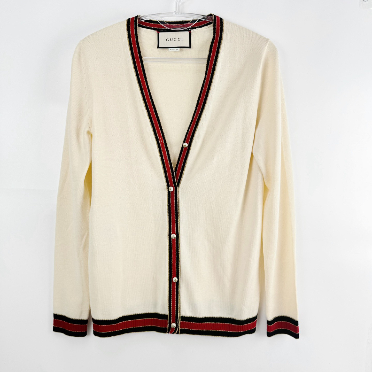 99新 GUCCI/古驰 M码 Gucci古驰 珍珠扣开衫 99新 sz0214