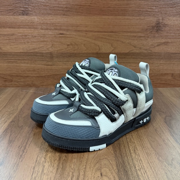 99新 LouisVuitton/路易威登 40.5码 Skate 灰色 低帮板鞋