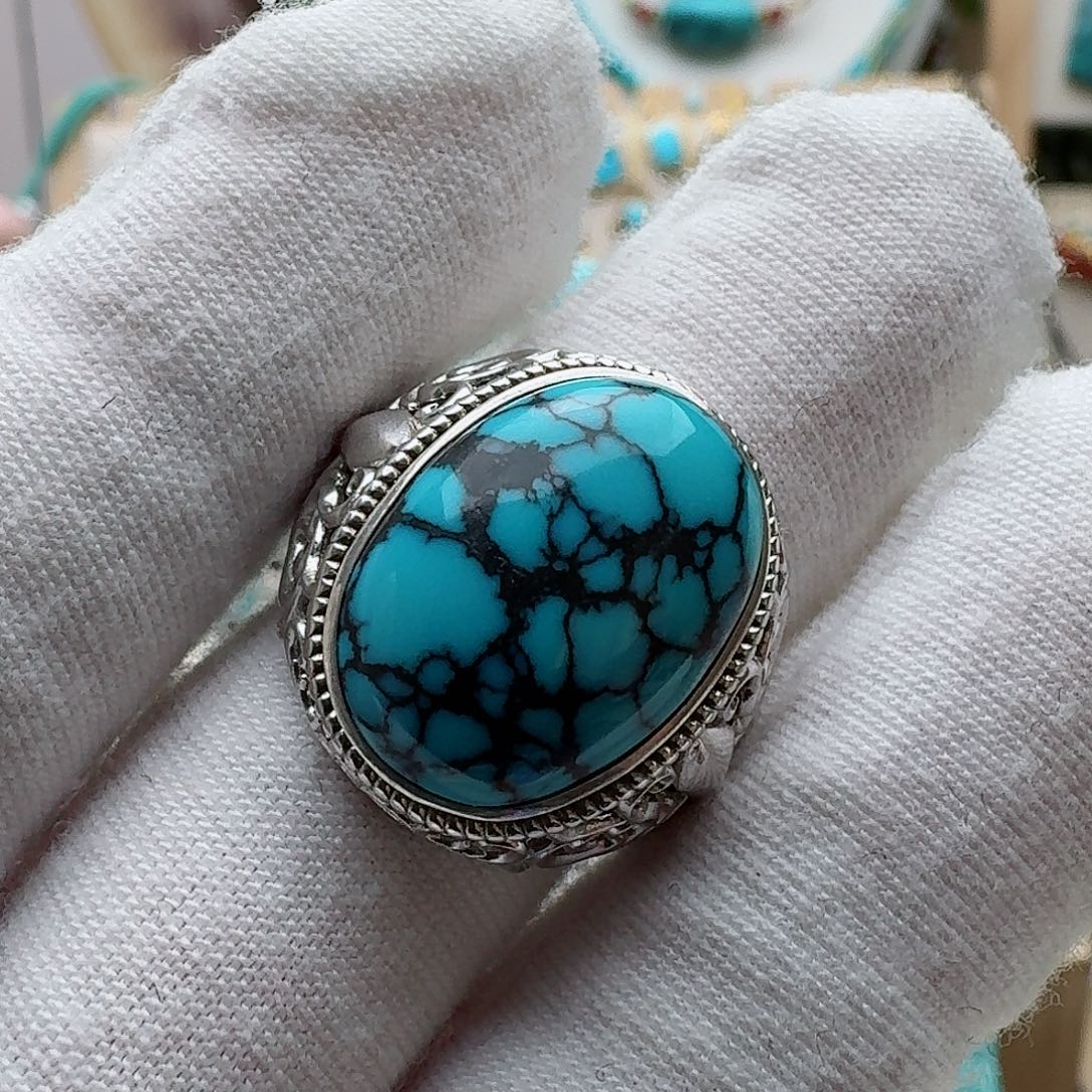 绿松石珠宝奇石银S925镶嵌