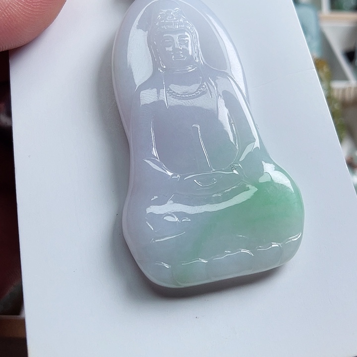 翡翠颈饰未镶嵌青**水8525478569865