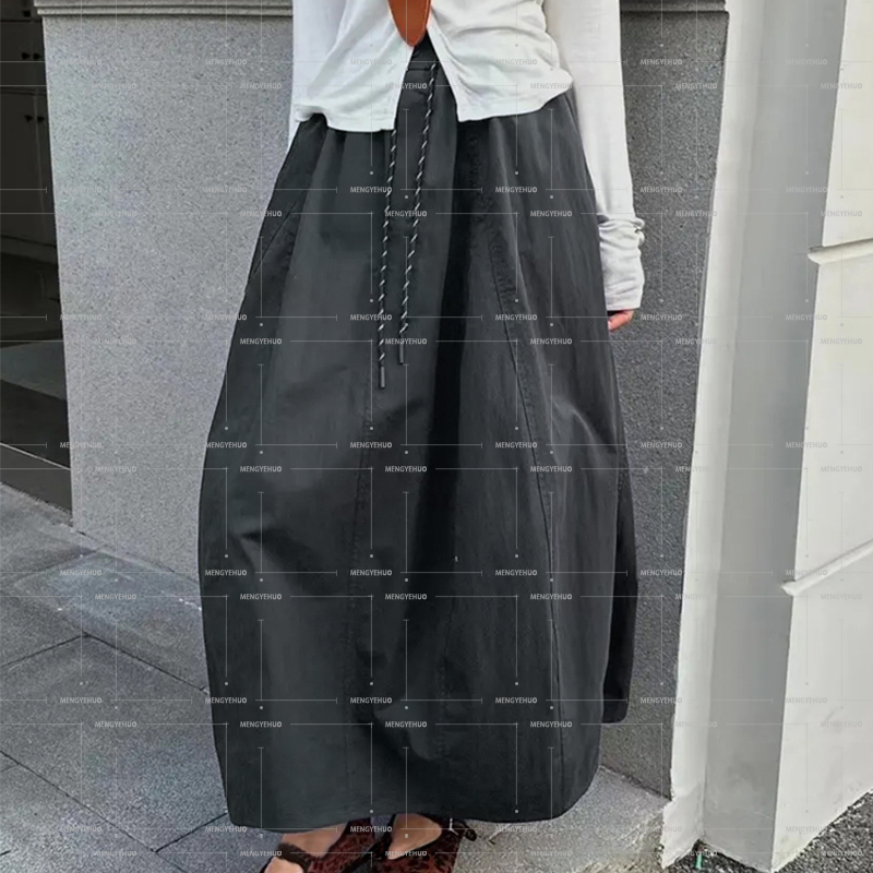 拼接简约南瓜裙  显瘦百搭时尚气质半身裙 soinku