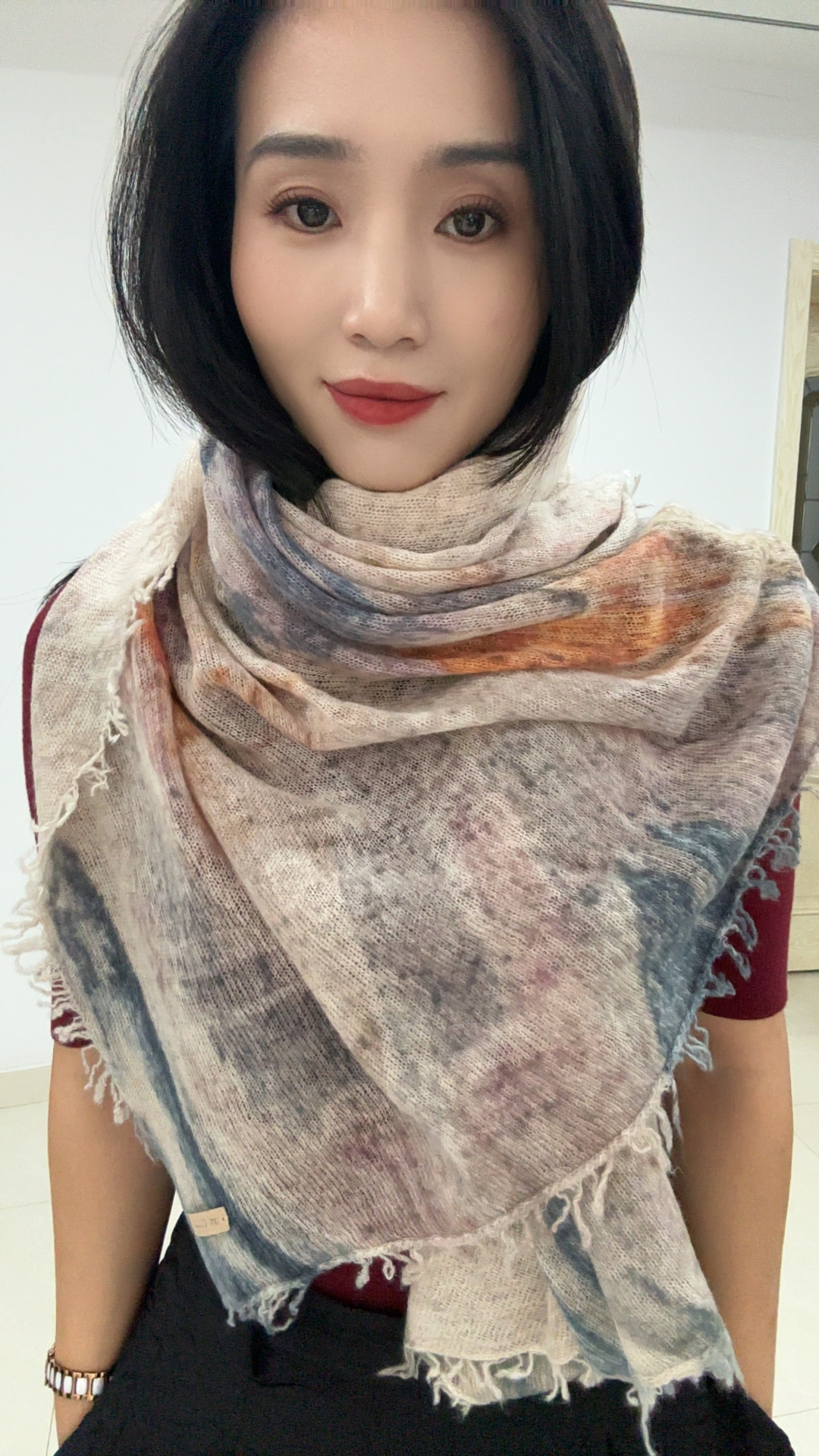 秋冬季羊绒针织围巾披肩