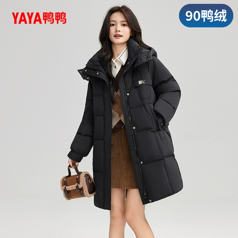 YAYA/鸭鸭【90绒】狂欢冬女士中长款宽松百搭加厚保暖YE4B603752H
