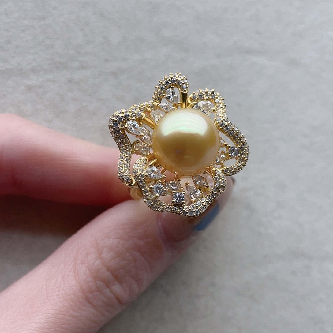 戒指107银S925镶嵌海水珍珠