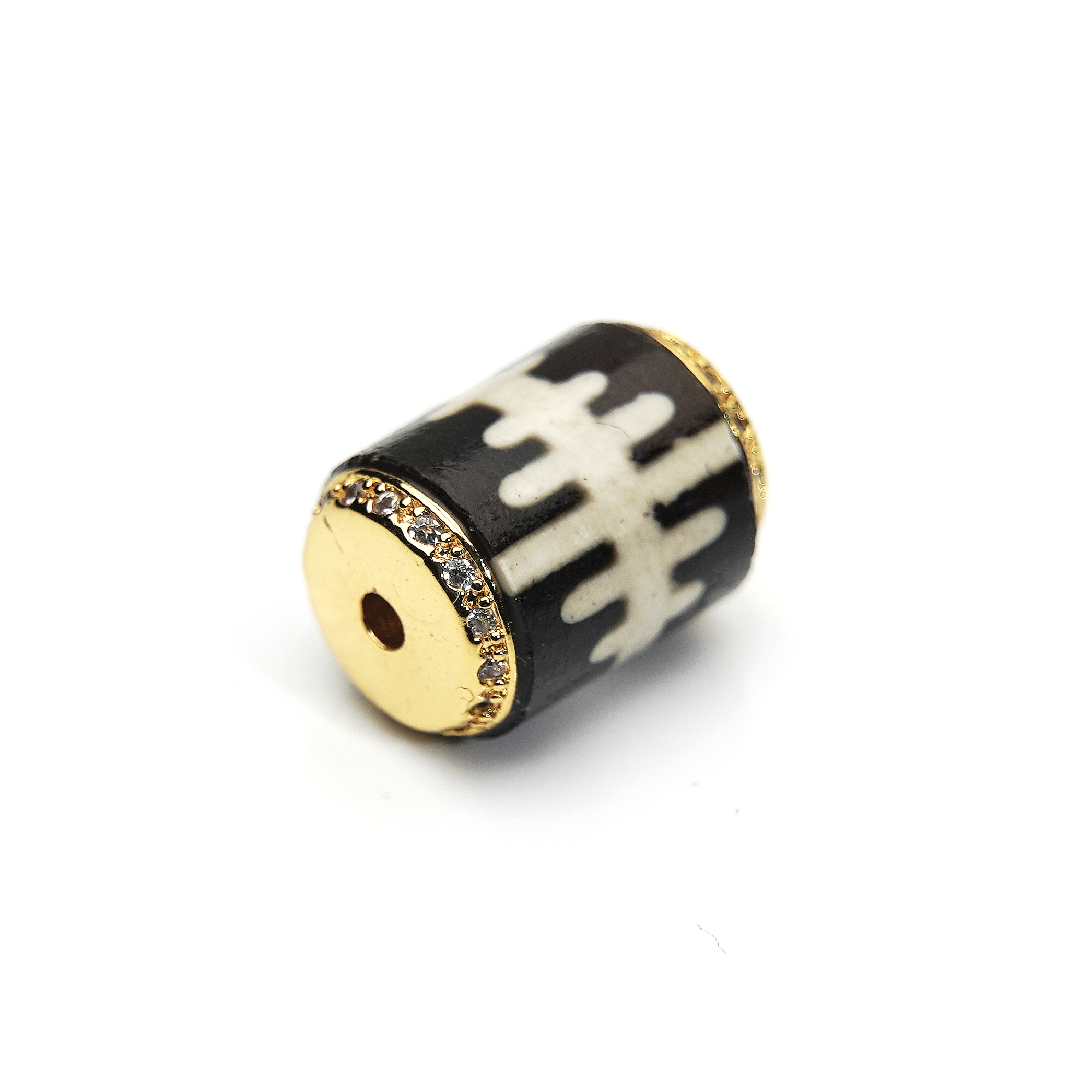 【玖仰文玩】珠改系列 黑金刚锁顶珠腰珠配饰 9.4*12.7mm JY134