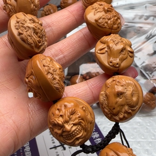 悟***实橄榄核手串橄榄雕工艺品