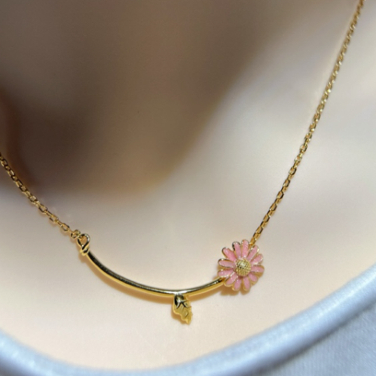 吊坠925银玻璃 吊坠925银玻璃S925小雏菊项链时尚配饰礼品百搭