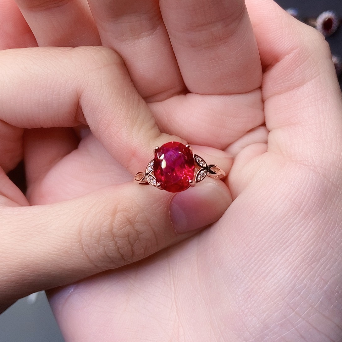 红宝石银S925镶嵌戒指