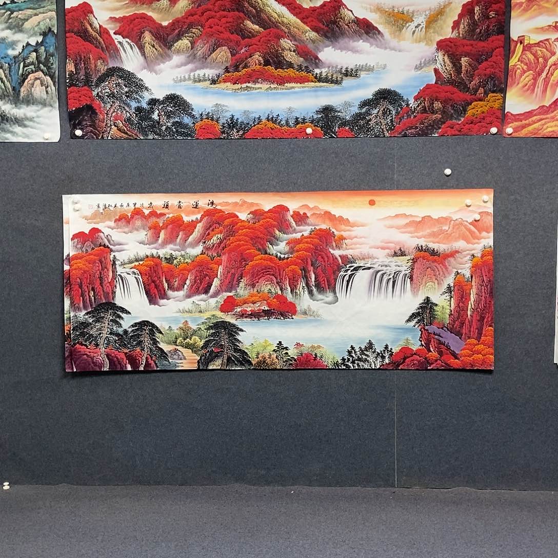 国画小八尺山水一副
