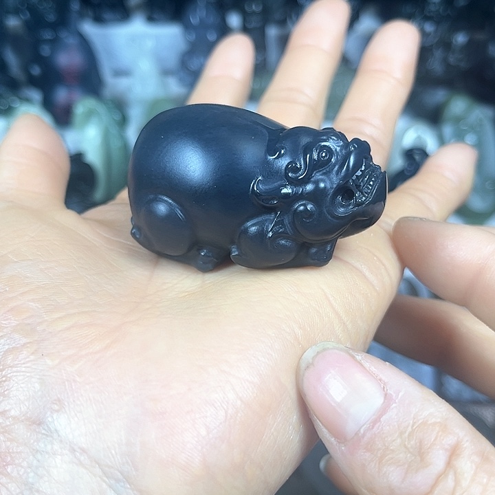 和田玉（墨玉）把件未镶嵌